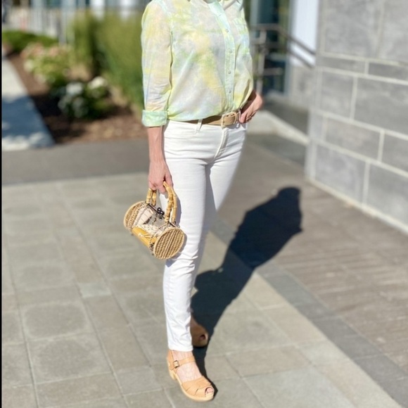 NWT ANTHROPOLOGIE Pilcro & the Letterpress Cate Yellow Green Tie Dye - Picture 5 of 16